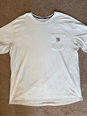 Carhartt Men’s Force Relaxed T-Shirt Cream Short-Sleeve Pocket Tee